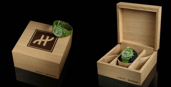 Бренд Hublot выпустил часы из капсул Nespresso в ярко-зеленом цвете 